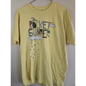 The Rocket Summer Drawing Design T-Shirt, Yellow, Men's L